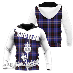 Dunlop Modern Clan Tartan Hoodie - Scottish Thistle Style