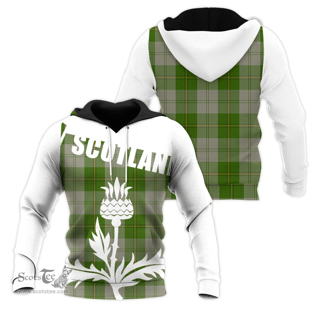 Cunningham Dress Green Dancers Clan Tartan Hoodie - Scottish Thistle Style