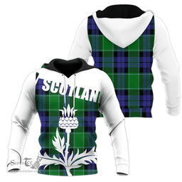 Haldane Clan Tartan Hoodie - Scottish Thistle Style