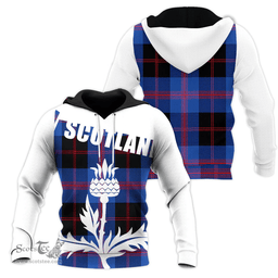 Maule Clan Tartan Hoodie - Scottish Thistle Style