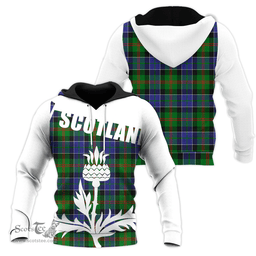 Paterson Clan Tartan Hoodie - Scottish Thistle Style