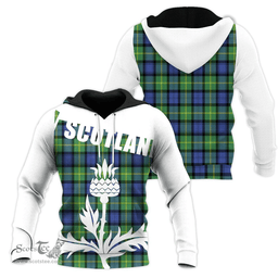 Gordon Old Ancient Clan Tartan Hoodie - Scottish Thistle Style