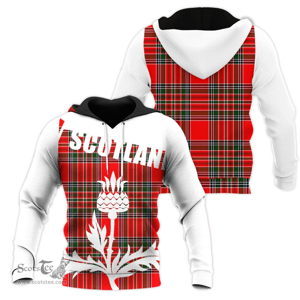 Macbain Clan Tartan Hoodie - Scottish Thistle Style