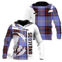 Rutherford Clan Tartan Hoodie - Scottish Thistle Style