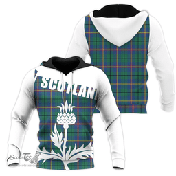Carmichael Ancient Clan Tartan Hoodie - Scottish Thistle Style