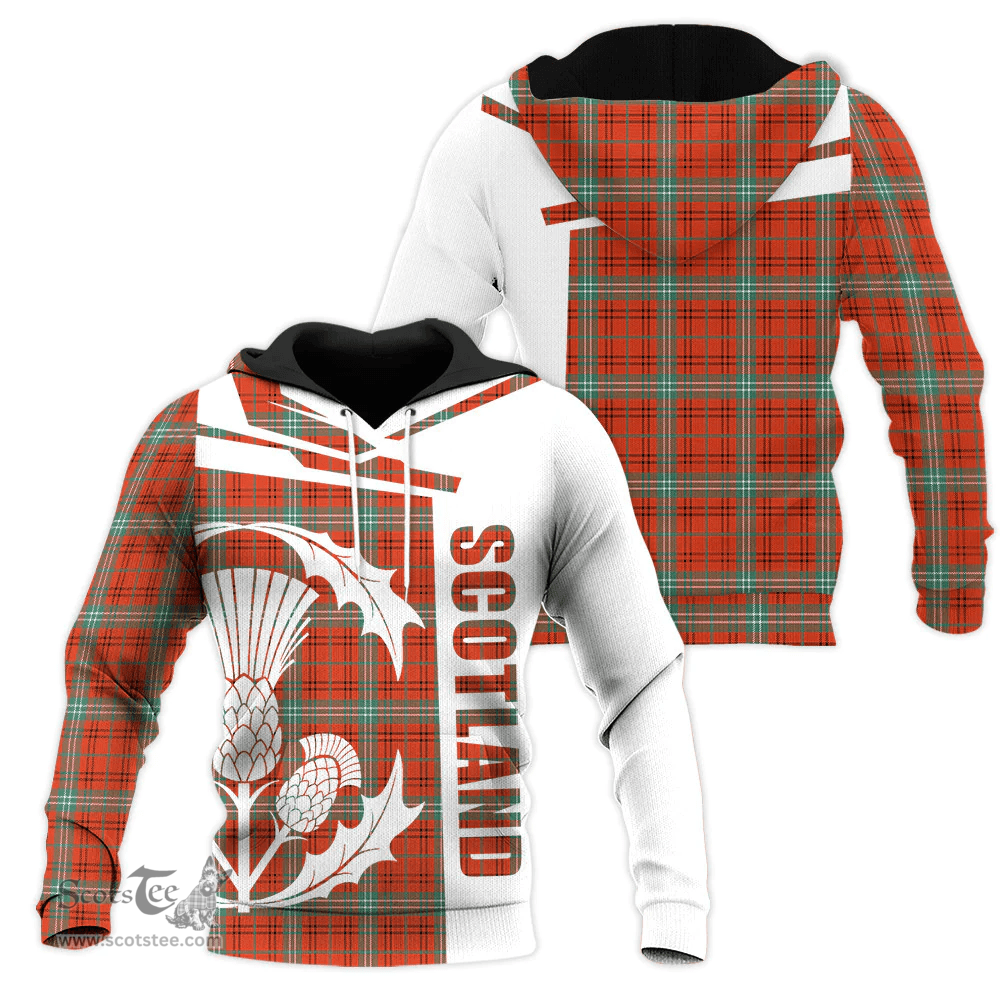 Morrison Red Ancient Clan Tartan Hoodie - Scottish Thistle Style