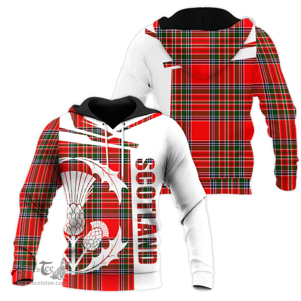 Macbain Clan Tartan Hoodie - Scottish Thistle Style