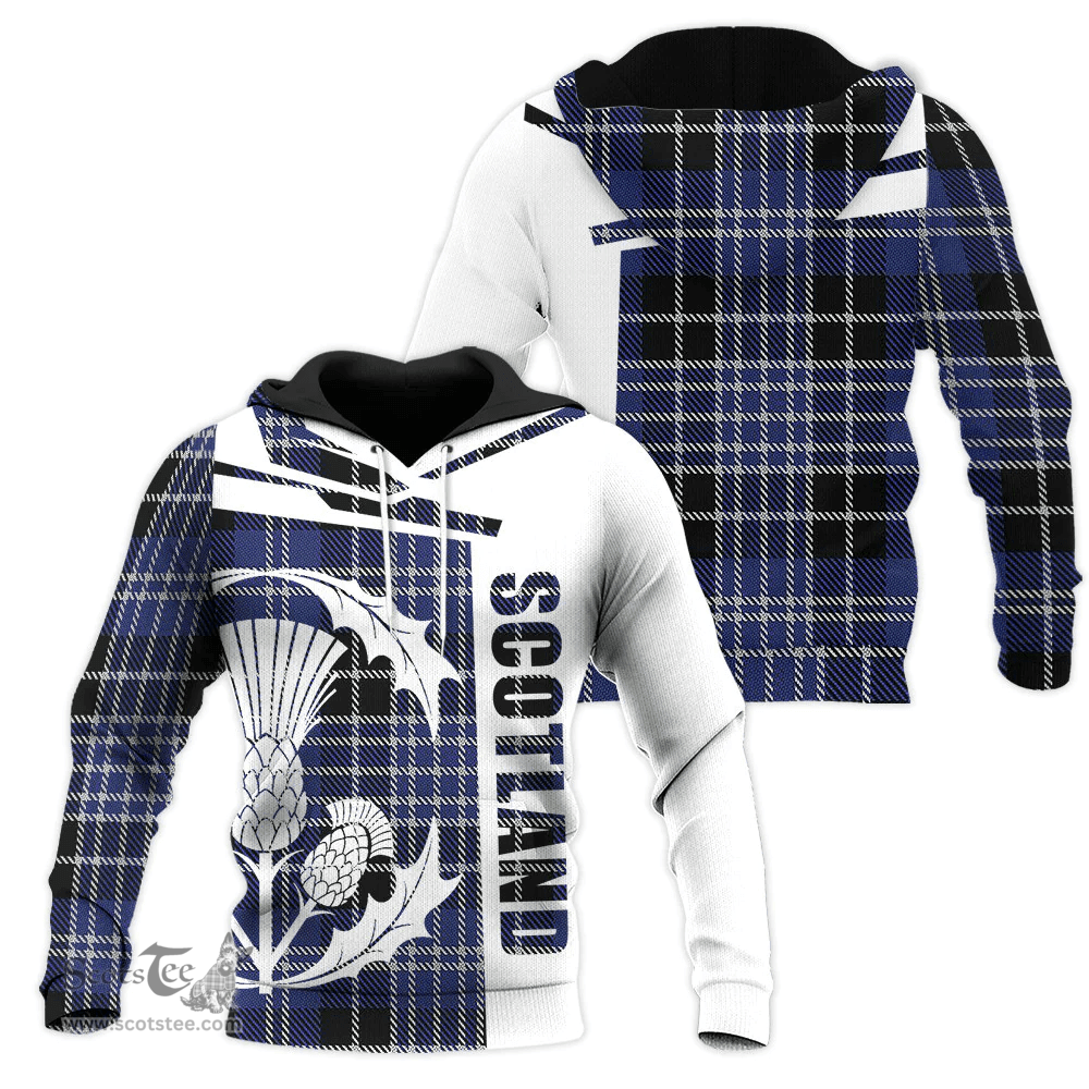 Clark Clan Tartan Hoodie - Scottish Thistle Style