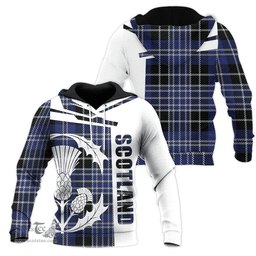 Clark Clan Tartan Hoodie - Scottish Thistle Style