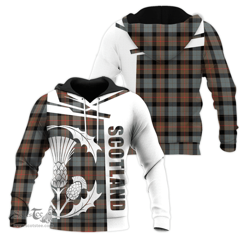 Gunn Weathered Clan Tartan Hoodie - Scottish Thistle Style