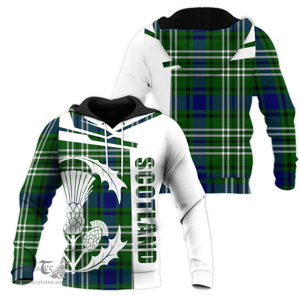 Haliburton Clan Tartan Hoodie - Scottish Thistle Style