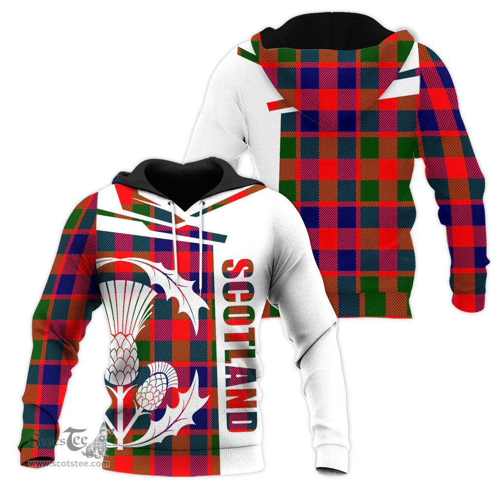 Gow Of McGouan Clan Tartan Hoodie - Scottish Thistle Style