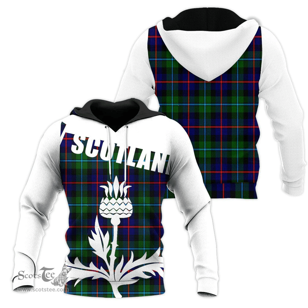 Calder Modern Clan Tartan Hoodie - Scottish Thistle Style