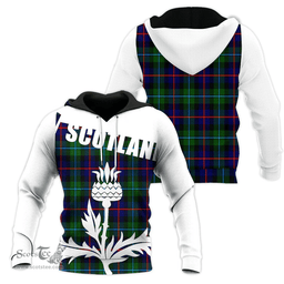 Calder Modern Clan Tartan Hoodie - Scottish Thistle Style