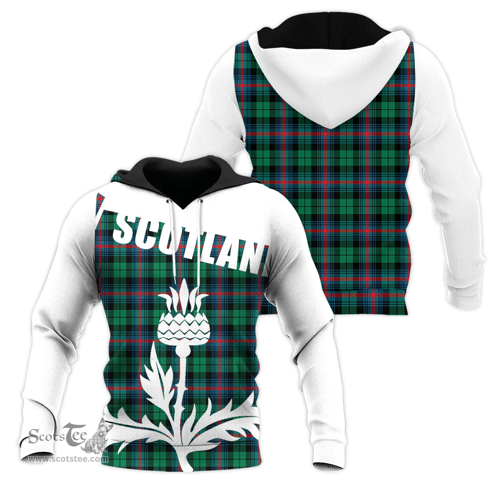 Urquhart Broad Red Ancient Clan Tartan Hoodie - Scottish Thistle Style