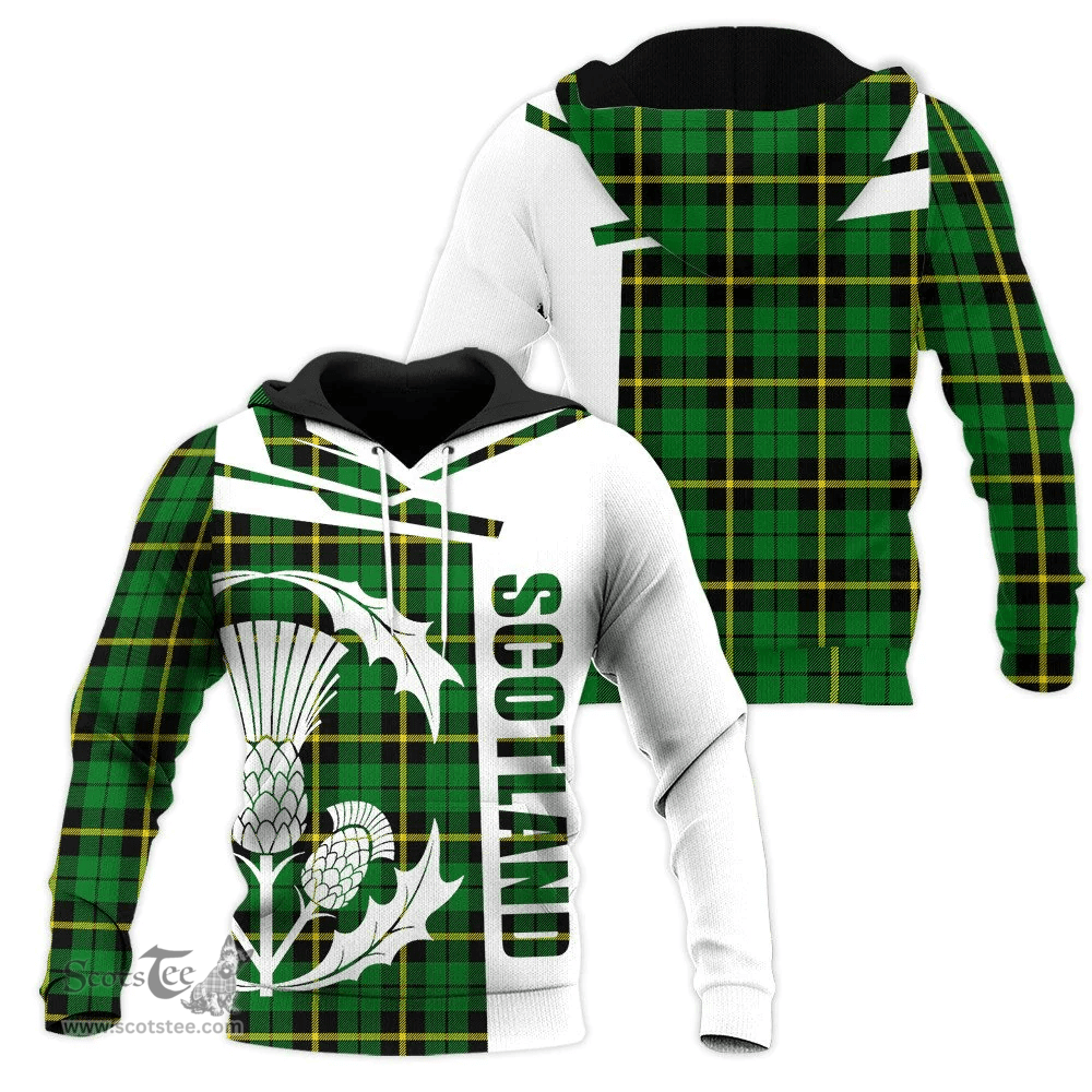 Wallace Hunting - Green Clan Tartan Hoodie - Scottish Thistle Style