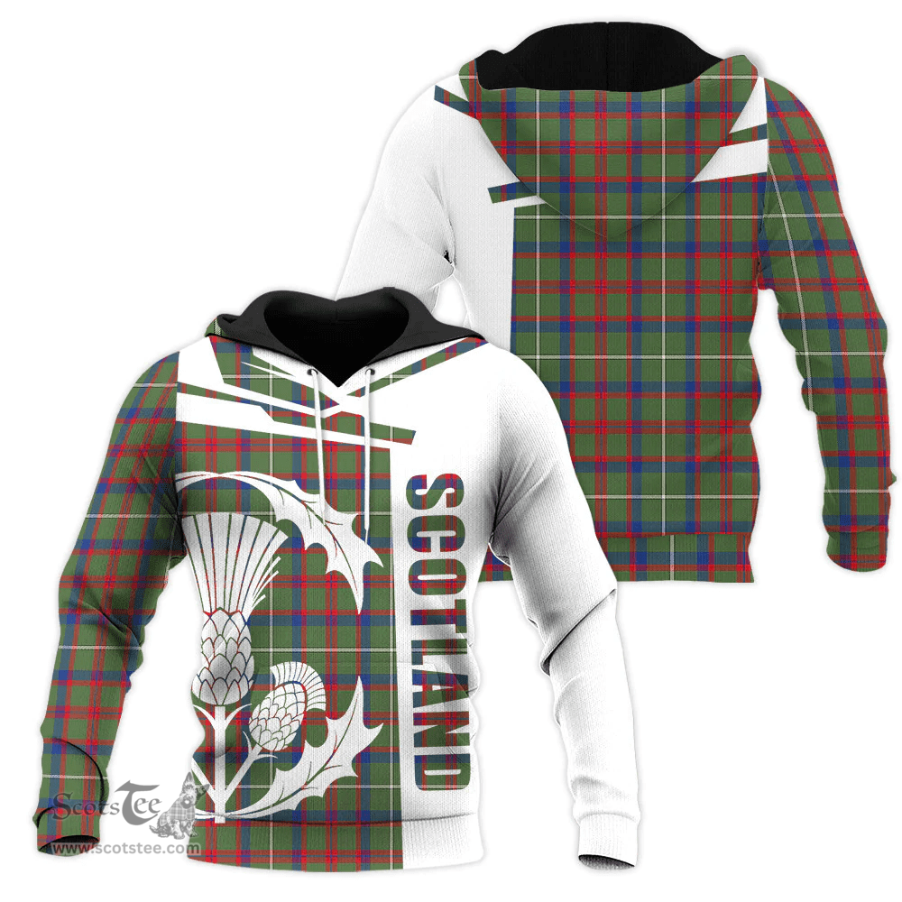 Shaw Green Modern Clan Tartan Hoodie - Scottish Thistle Style