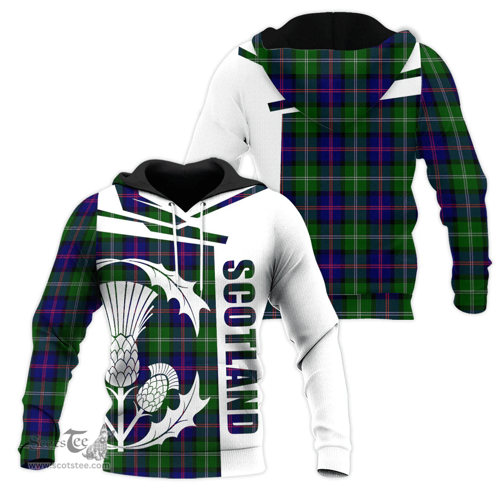 MacThomas Modern Clan Tartan Hoodie - Scottish Thistle Style