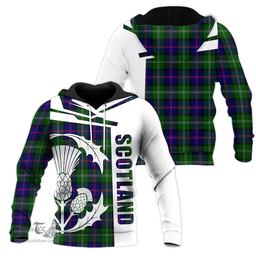 MacThomas Modern Clan Tartan Hoodie - Scottish Thistle Style