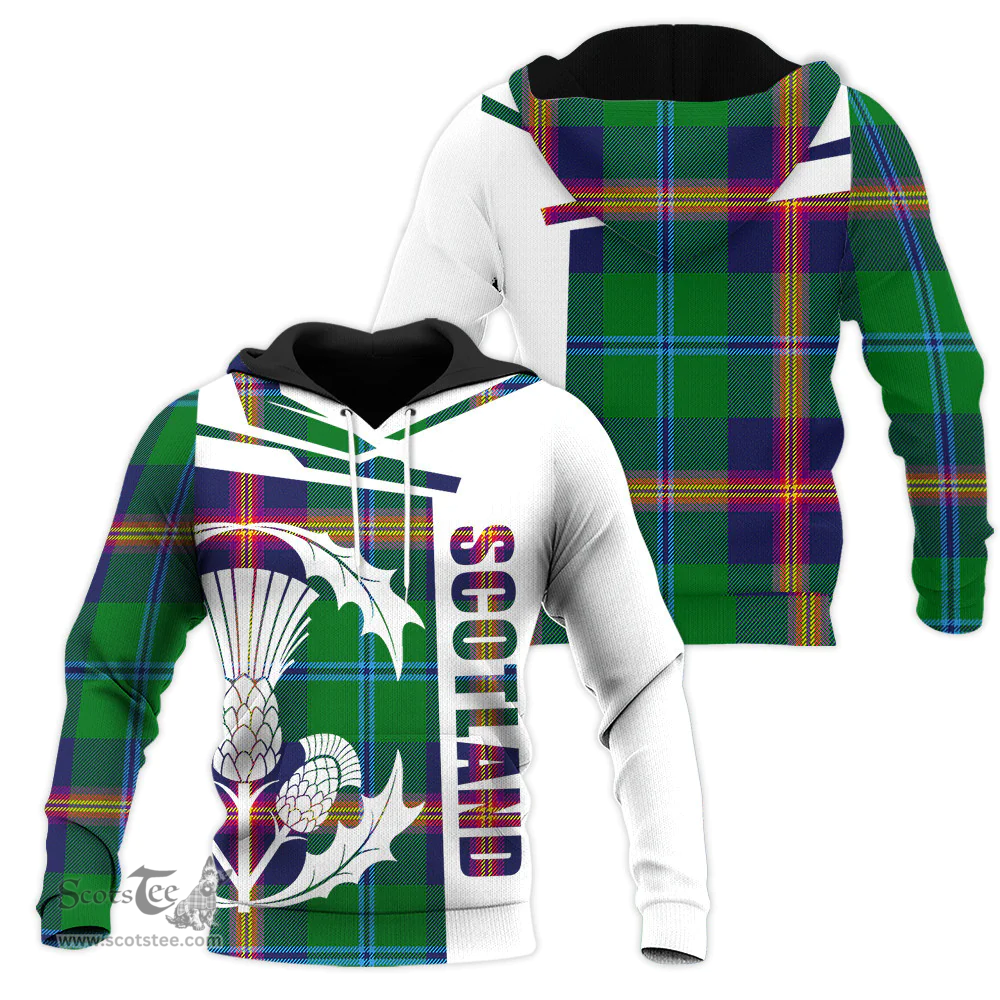 Young Modern Clan Tartan Hoodie - Scottish Thistle Style