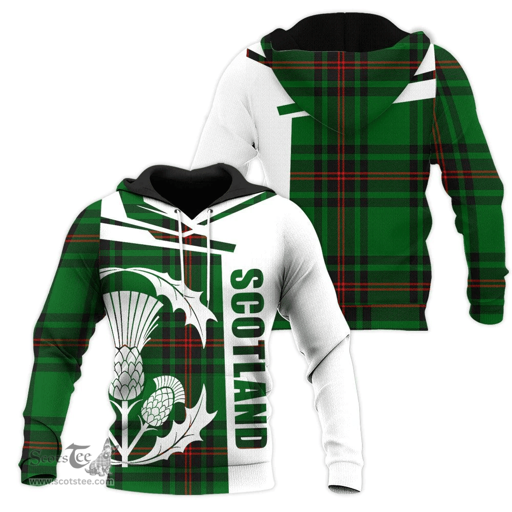 Halkerston Clan Tartan Hoodie - Scottish Thistle Style
