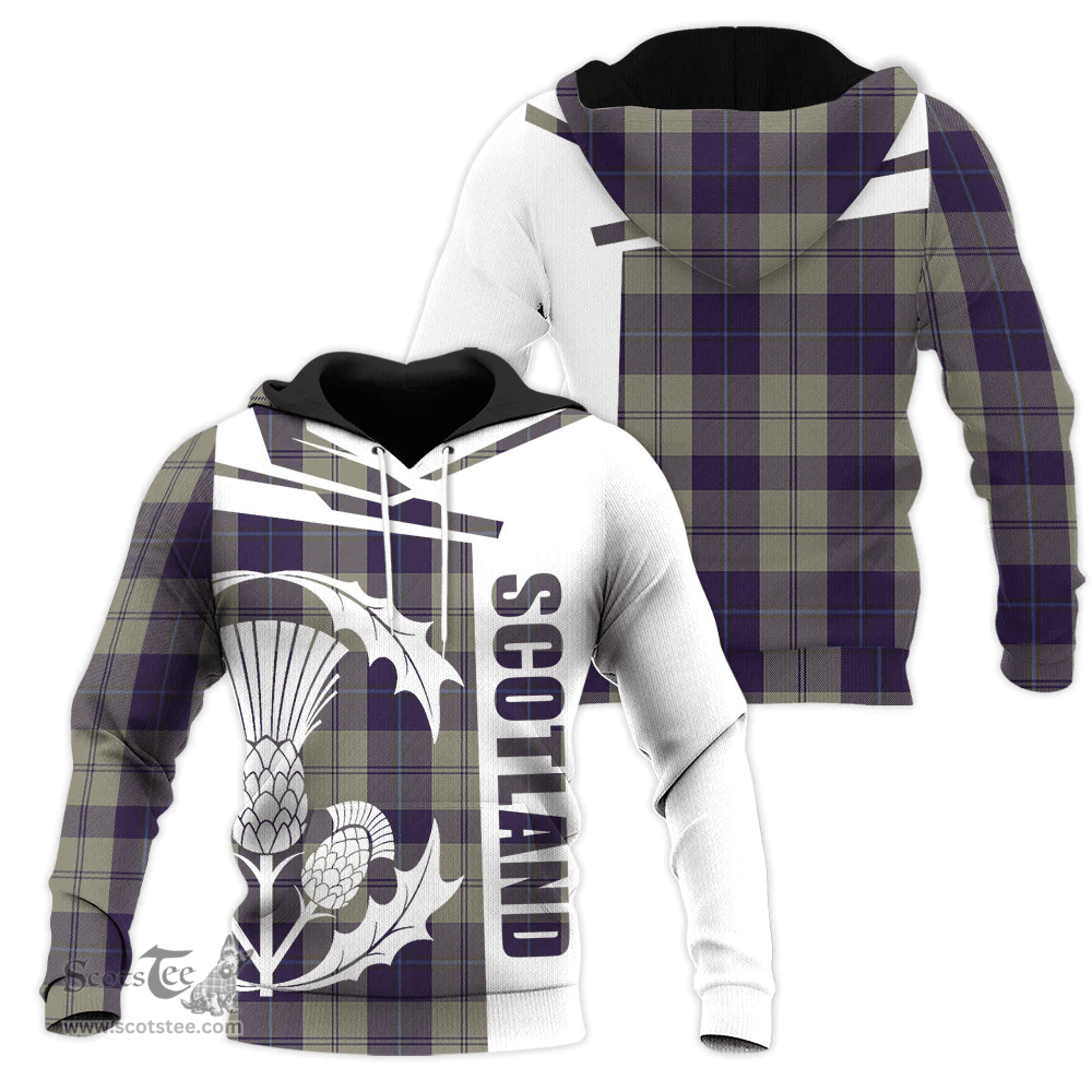 Cunningham Dress Blue Dancers Clan Tartan Hoodie - Scottish Thistle Style