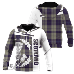 Cunningham Dress Blue Dancers Clan Tartan Hoodie - Scottish Thistle Style