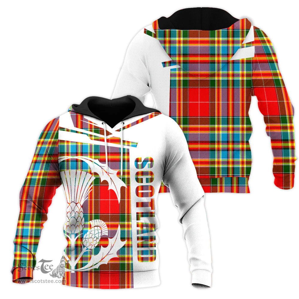 Chattan Clan Tartan Hoodie - Scottish Thistle Style