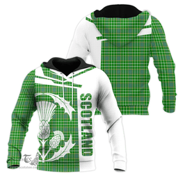 Currie Clan Tartan Hoodie - Scottish Thistle Style