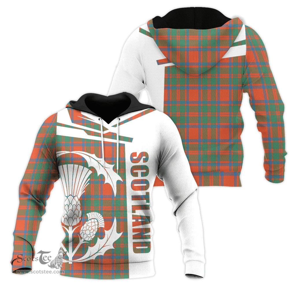 MacKintosh Ancient Clan Tartan Hoodie - Scottish Thistle Style
