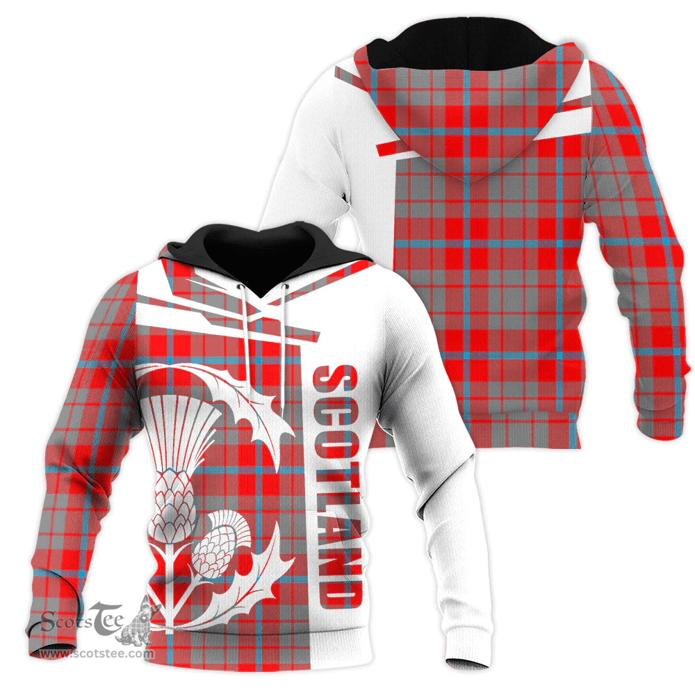 Moubray Clan Tartan Hoodie - Scottish Thistle Style