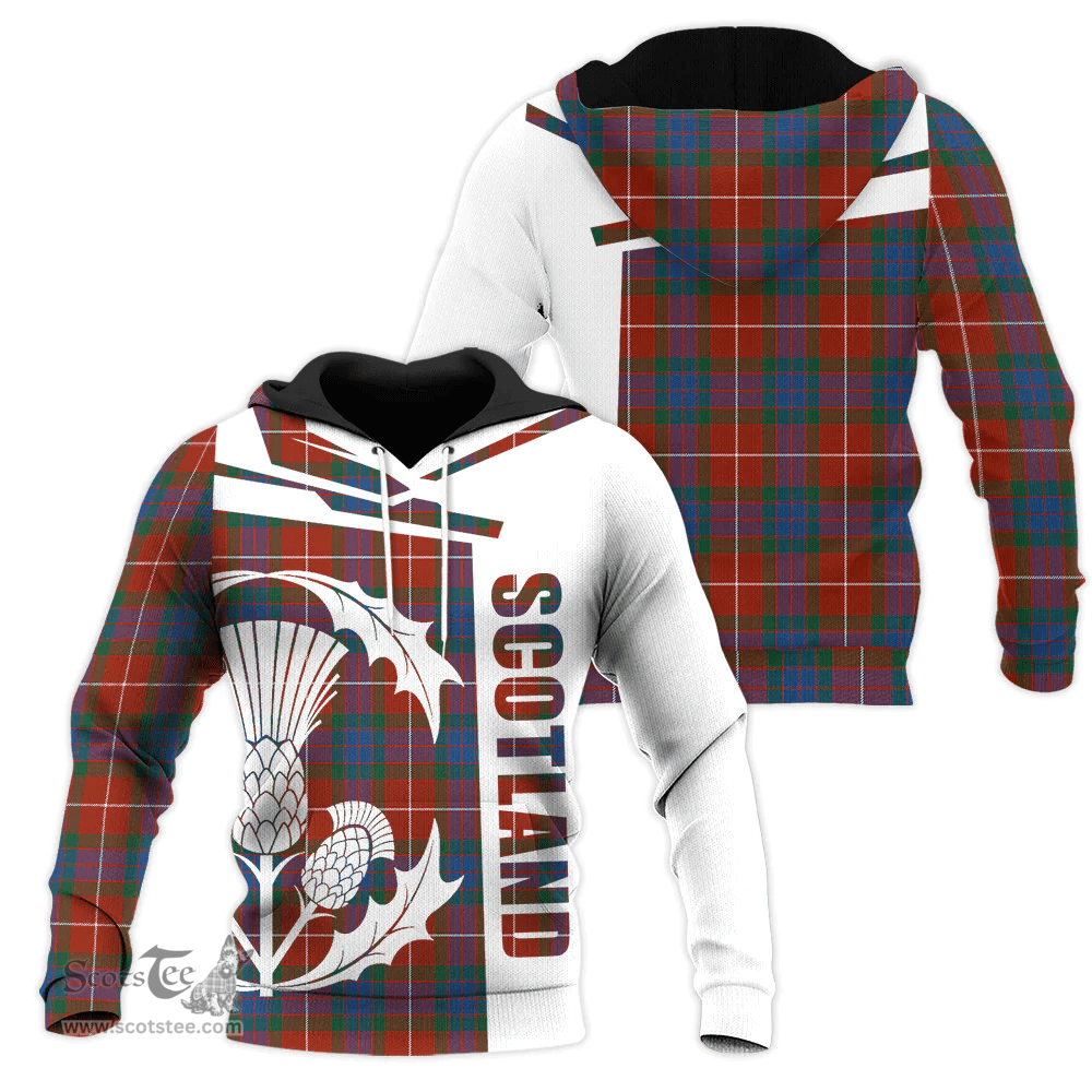 Fraser Ancient Clan Tartan Hoodie - Scottish Thistle Style