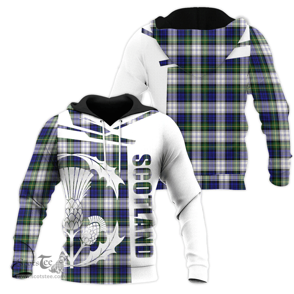 Gordon Dress Modern Clan Tartan Hoodie - Scottish Thistle Style