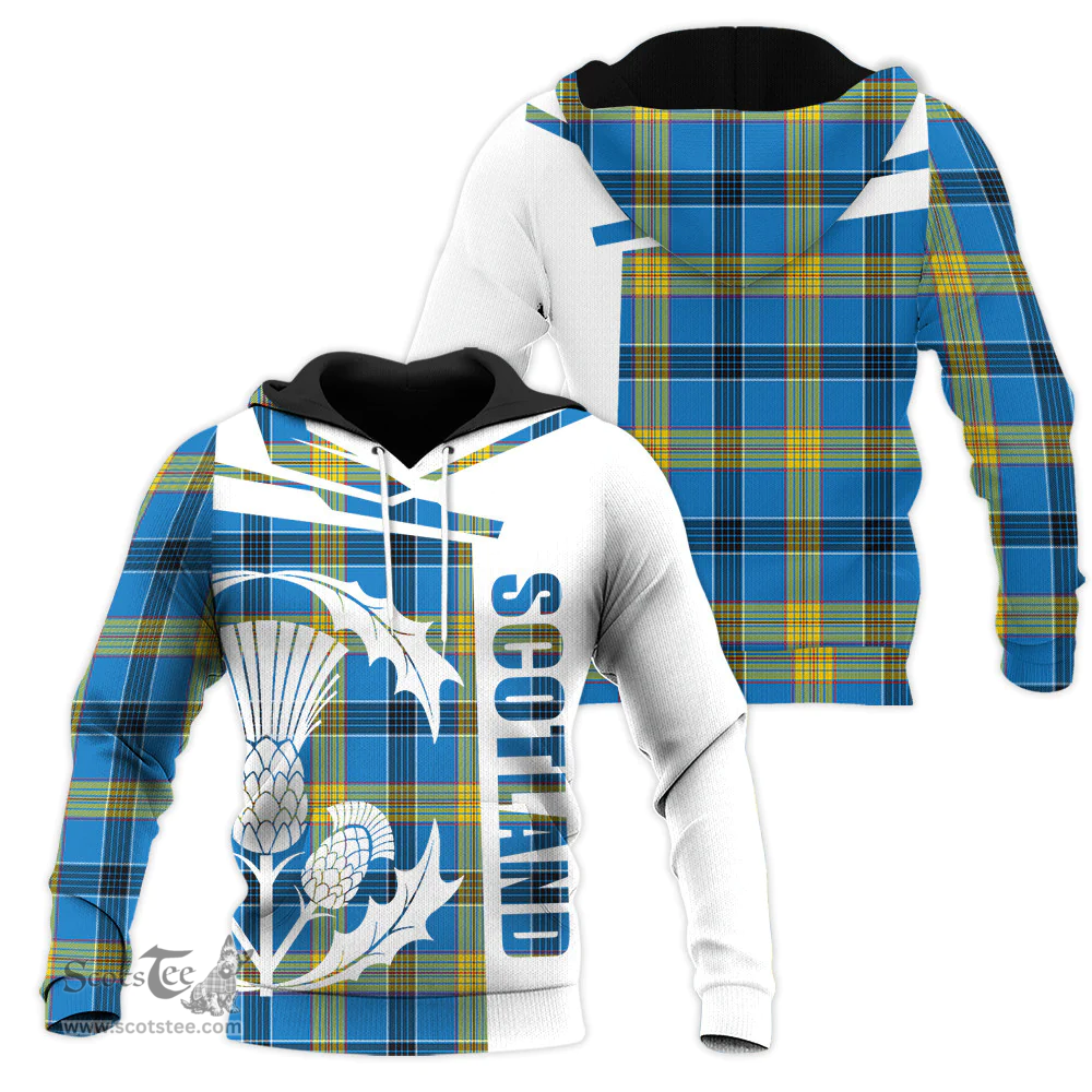 Laing Clan Tartan Hoodie - Scottish Thistle Style