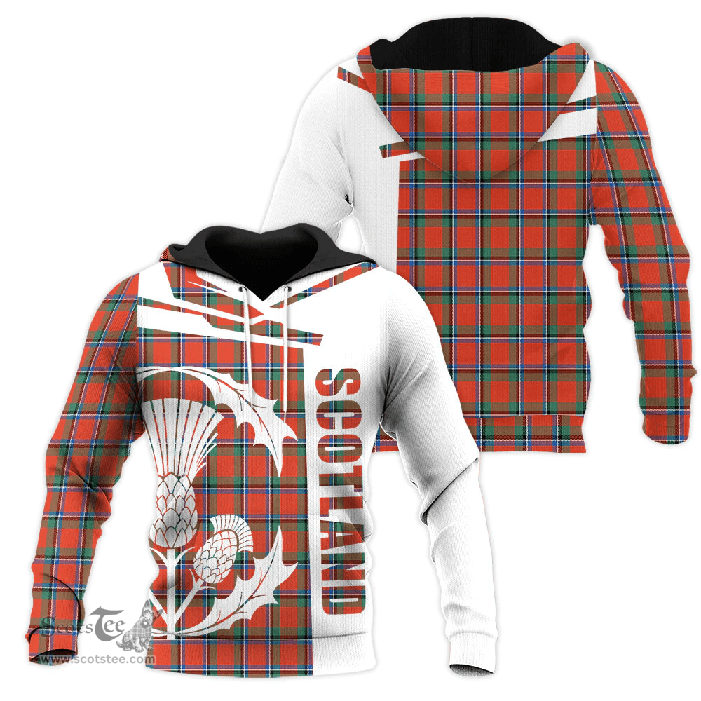 Sinclair Ancient Clan Tartan Hoodie - Scottish Thistle Style