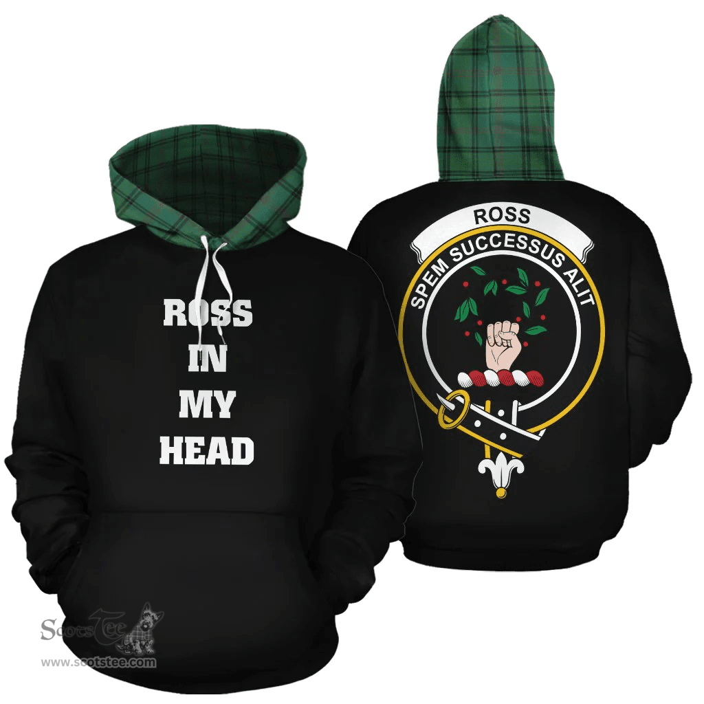 Scottish Ross Hunting Ancient Clan Tartan Hoodie - In My Head Style Scottish Plaid Tartan Plaid