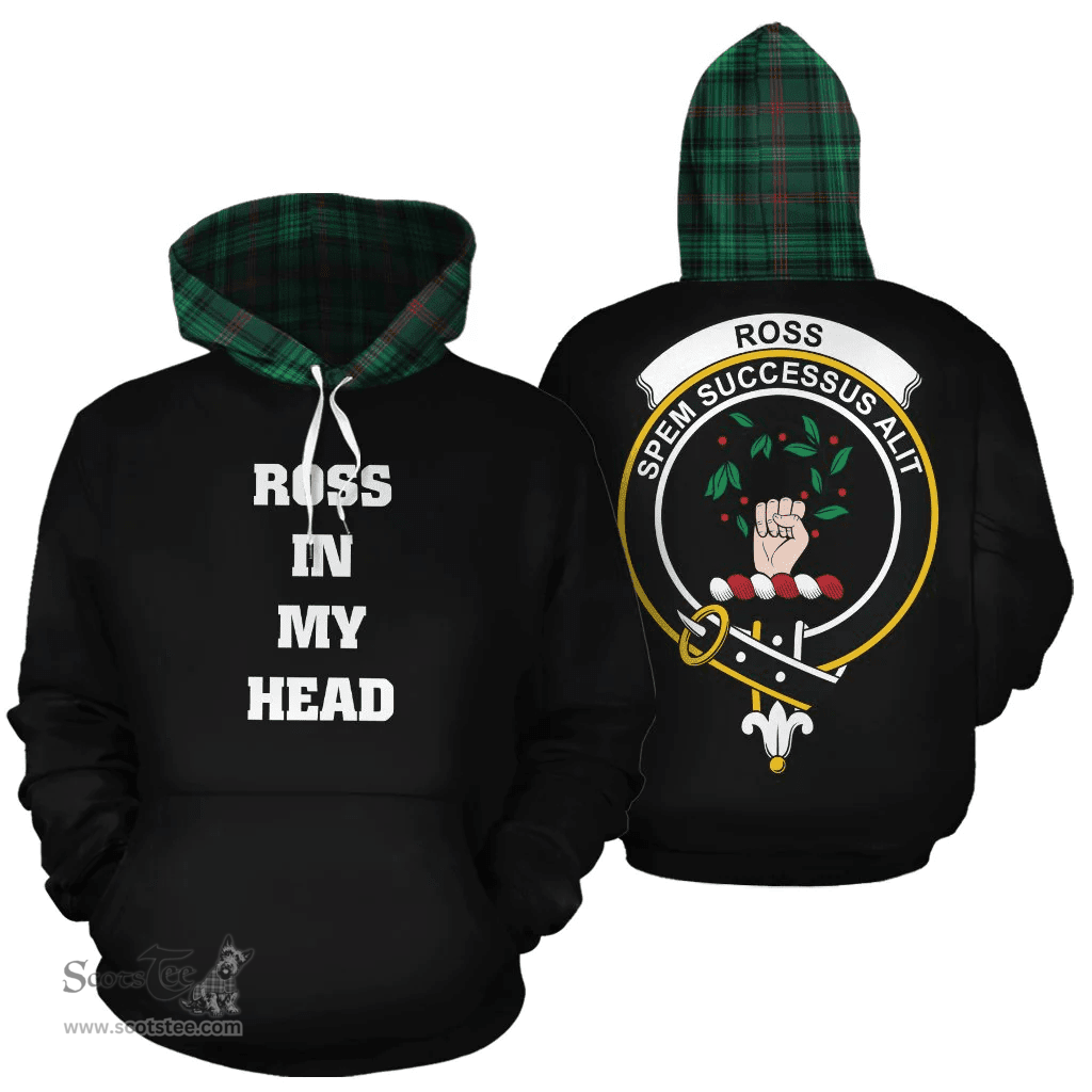 Scottish Ross Hunting Modern Clan Tartan Hoodie - In My Head Style Scottish Plaid Tartan Plaid