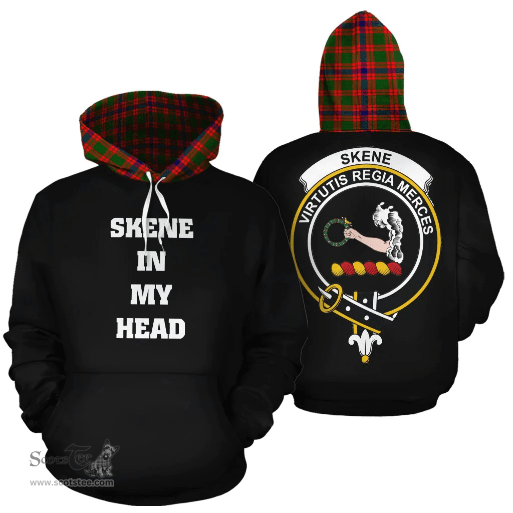 Scottish Skene Modern Clan Tartan Hoodie - In My Head Style Scottish Plaid Tartan Plaid