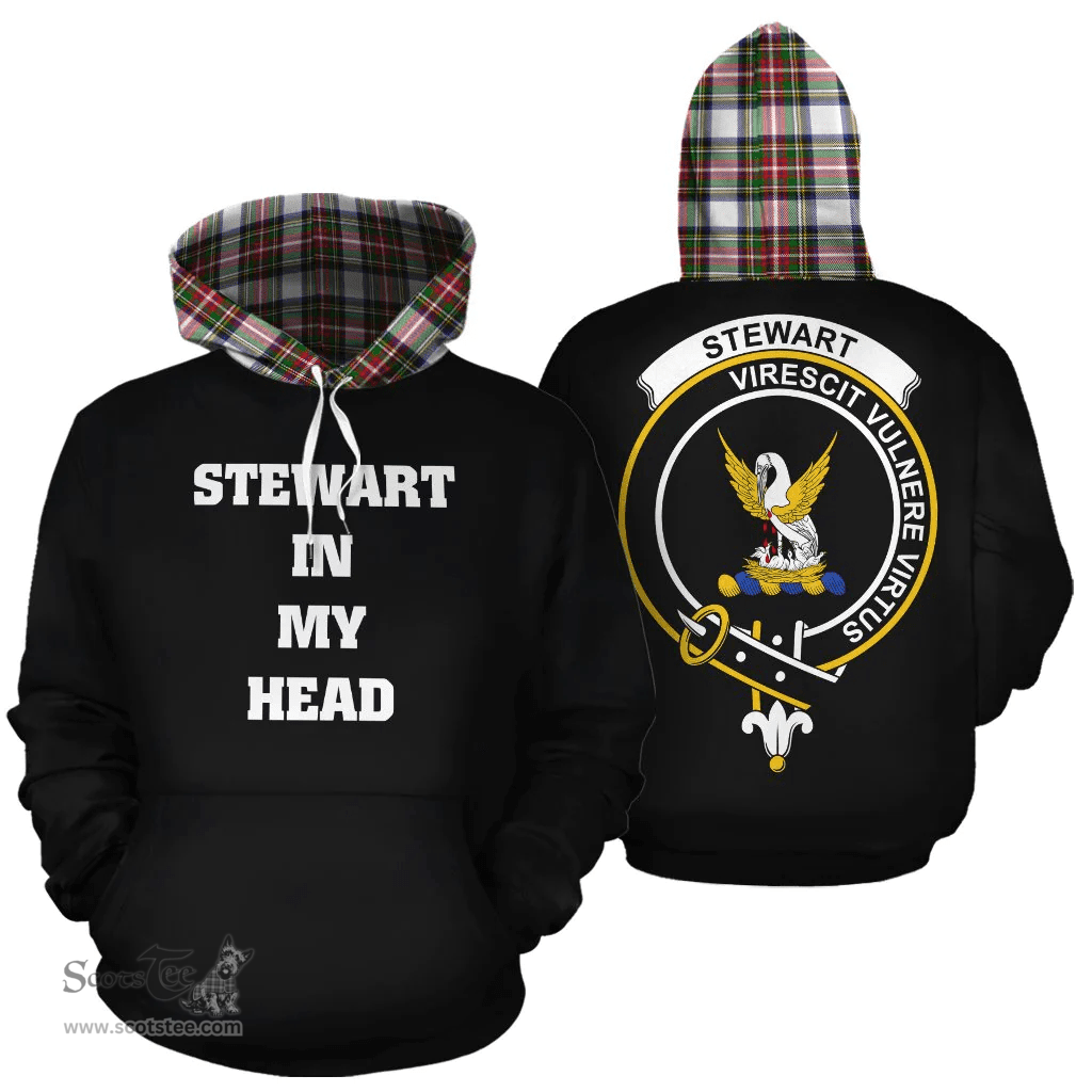 Scottish Stewart Dress Modern Clan Tartan Hoodie - In My Head Style Scottish Plaid Tartan Plaid