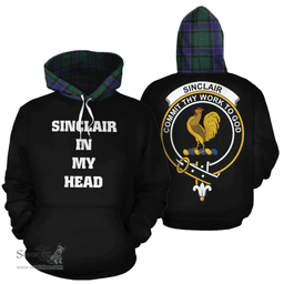 Scottish Sinclair Hunting Modern Clan Tartan Hoodie - In My Head Style Scottish Plaid Tartan Plaid