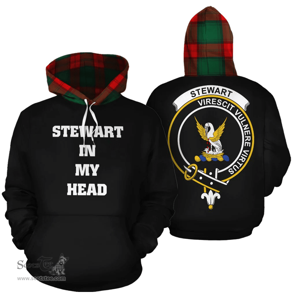 Scottish Stewart Atholl Modern Clan Tartan Hoodie - In My Head Style Scottish Plaid Tartan Plaid