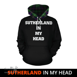 Scottish Sutherland Modern Clan Tartan Hoodie - In My Head Style Scottish Plaid Tartan Plaid