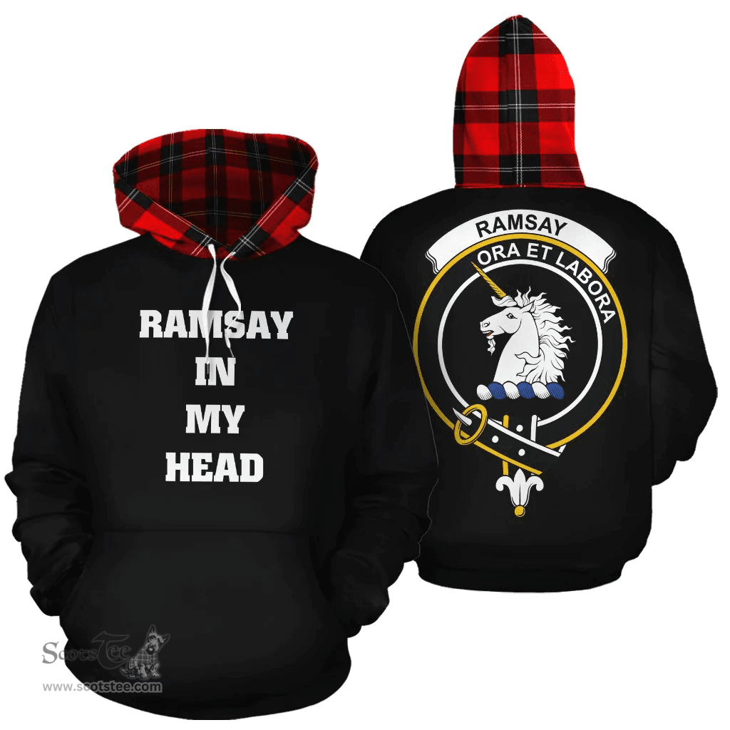 Scottish Ramsay Modern Clan Tartan Hoodie - In My Head Style Scottish Plaid Tartan Plaid