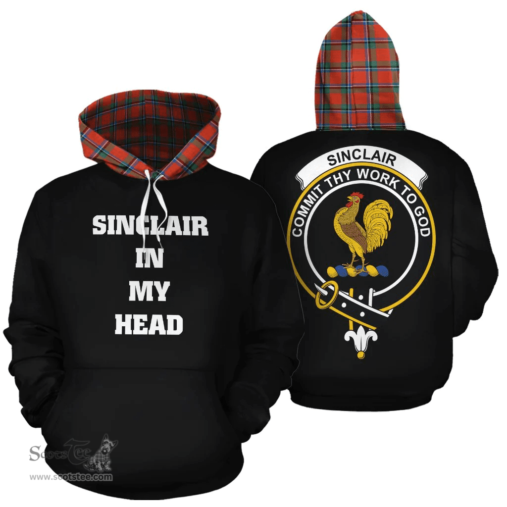 Scottish Sinclair Ancient Clan Tartan Hoodie - In My Head Style Scottish Plaid Tartan Plaid