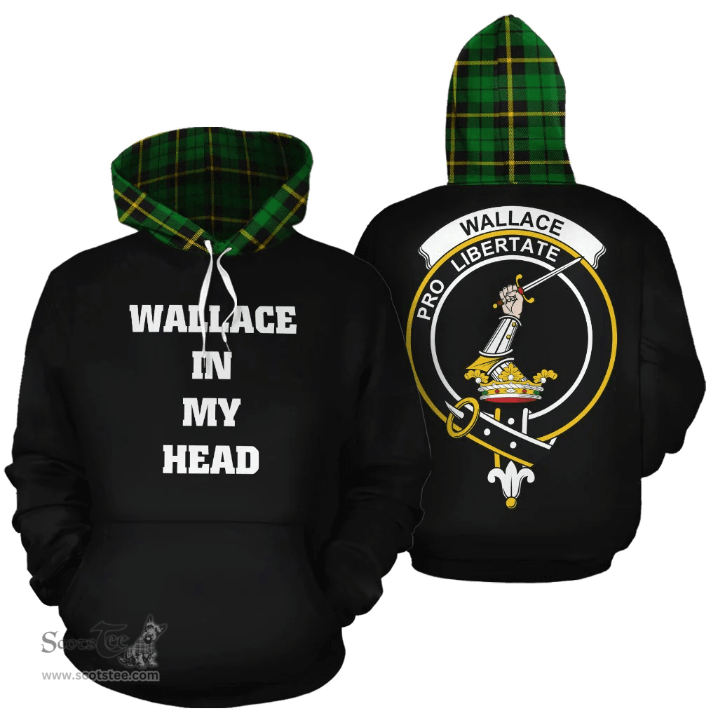 Scottish Wallace Hunting Green Clan Tartan Hoodie - In My Head Style Scottish Plaid Tartan Plaid