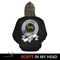 Scottish Scott Green Weathered Clan Tartan Hoodie - In My Head Style Scottish Plaid Tartan Plaid