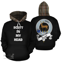 Scottish Scott Green Weathered Clan Tartan Hoodie - In My Head Style Scottish Plaid Tartan Plaid