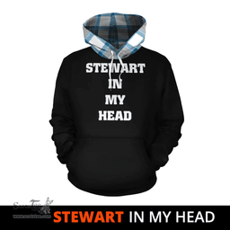 Scottish Stewart Muted Blue Clan Tartan Hoodie - In My Head Style Scottish Plaid Tartan Plaid