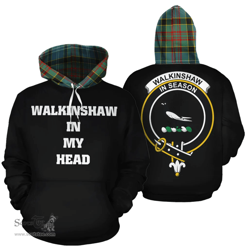 Scottish Walkinshaw Clan Tartan Hoodie - In My Head Style Scottish Plaid Tartan Plaid