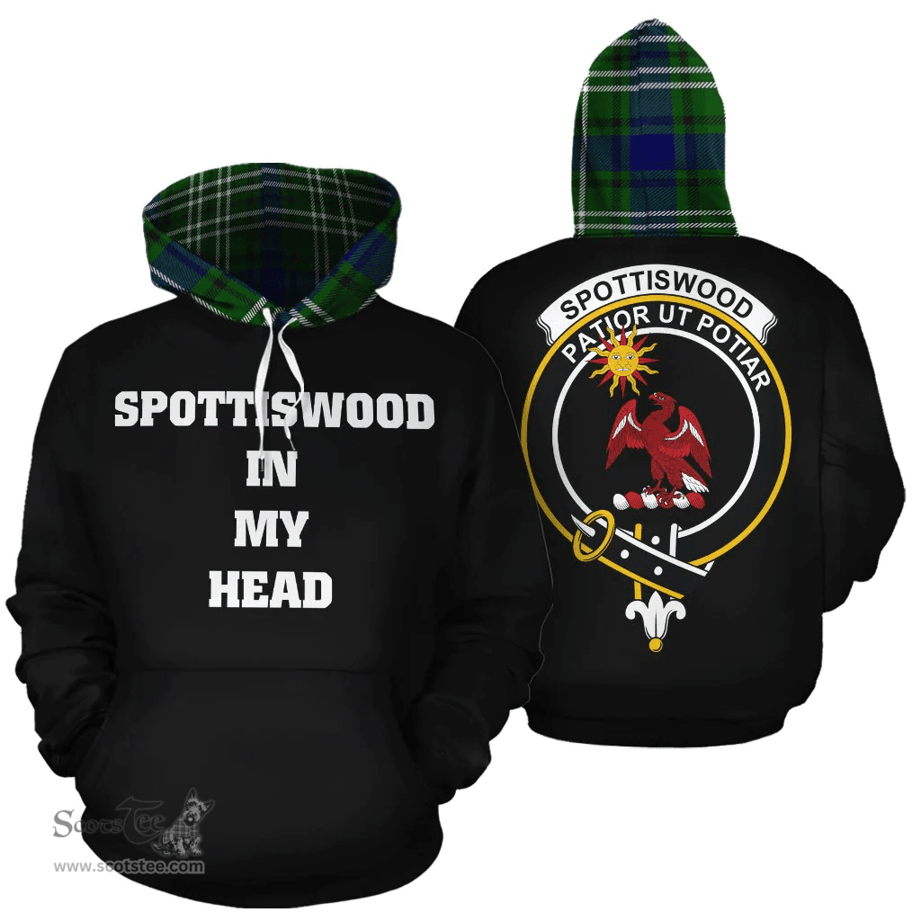 Scottish Spottiswood Clan Tartan Hoodie - In My Head Style Scottish Plaid Tartan Plaid